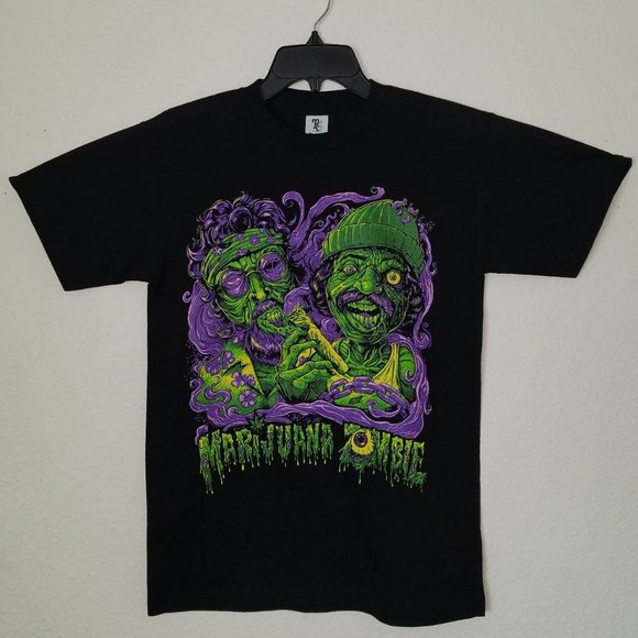 New "Cheech and Chong Zombie Themed" Unisex Silkscreen T-Shirt, Small-3XL. - Picture 1 of 2